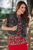 Jordan Ruffle Denim Vest- Black Denim - Jess Lea Boutique