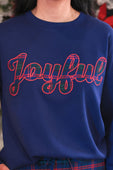 Joyful Plaid Patch Luxe Pullover - Jess Lea Boutique