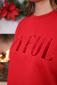 PREORDER- Joyful Velvet Patch Luxe Pullover - Jess Lea Boutique