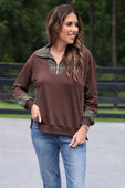 PREORDER- Juniper Plaid Pullover- Chocolate - Jess Lea Boutique