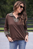 PREORDER- Juniper Plaid Pullover- Chocolate - Jess Lea Boutique