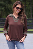 PREORDER- Juniper Plaid Pullover- Chocolate - Jess Lea Boutique