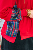 Juniper Pullover- Red/Black Plaid - Jess Lea Boutique