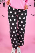 PREORDER- Just Vibing Denim Pants- After Dark Polka Dot - Jess Lea Boutique