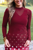 Kate Mesh Top- Burgundy - Jess Lea Boutique