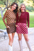 Kate Mesh Top- Chocolate Polka Dot - Jess Lea Boutique