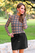 Kate Mesh Top- Nora Plaid - Jess Lea Boutique