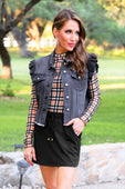 Kate Mesh Top- Nora Plaid - Jess Lea Boutique