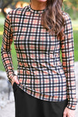 Kate Mesh Top- Nora Plaid - Jess Lea Boutique