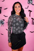 Kate Mesh Top- Spider Webs - Jess Lea Boutique