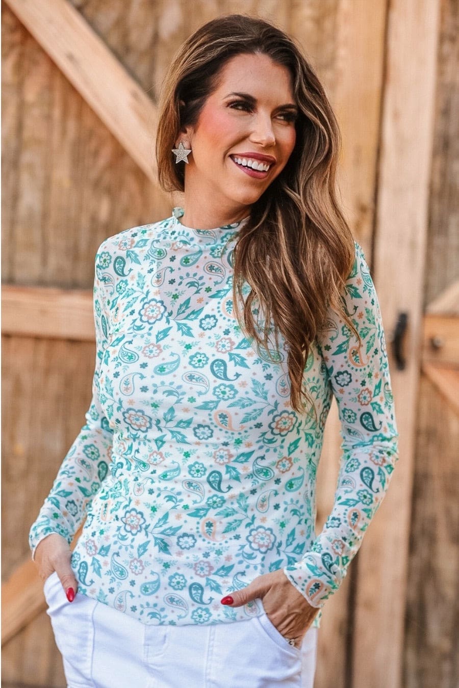 Kate Mesh Top- Western Paisley - Jess Lea Boutique