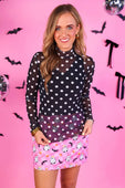 Keigan Mesh Top- After Dark Polka Dot - Jess Lea Boutique