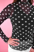 Keigan Mesh Top- After Dark Polka Dot - Jess Lea Boutique