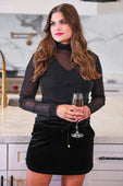 PREORDER-Keigan Mesh Top- Black Glitter - Jess Lea Boutique