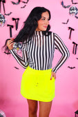 Keigan Mesh Top- Black/White Stripes - Jess Lea Boutique