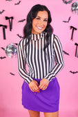 Keigan Mesh Top- Black/White Stripes - Jess Lea Boutique