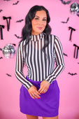 Keigan Mesh Top- Black/White Stripes - Jess Lea Boutique