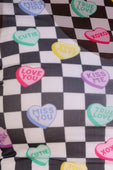 Keigan Mesh Top- Checkered Conversation Hearts - Jess Lea Boutique
