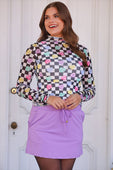 Keigan Mesh Top- Checkered Conversation Hearts - Jess Lea Boutique