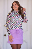 Keigan Mesh Top- Checkered Conversation Hearts - Jess Lea Boutique