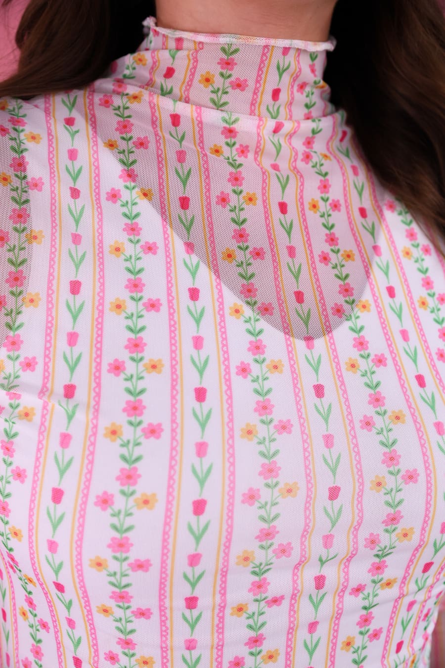 Keigan Mesh Top- Cottage Bloom Floral - Jess Lea Boutique