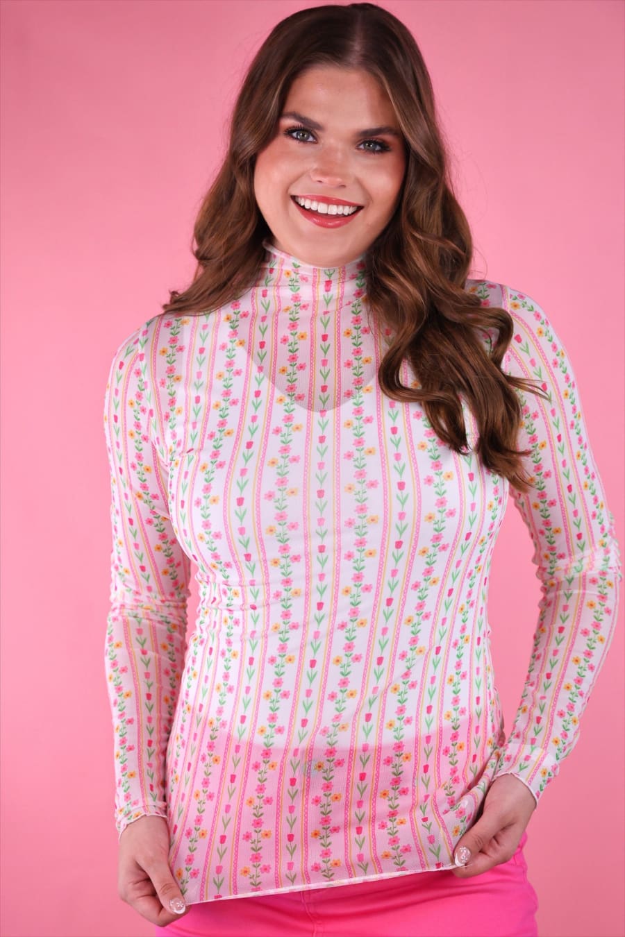 Keigan Mesh Top- Cottage Bloom Floral - Jess Lea Boutique