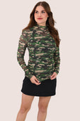 PREORDER- Keigan Mesh Top- Green Camo - Jess Lea Boutique