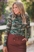 PREORDER- Keigan Mesh Top- Green Camo - Jess Lea Boutique