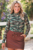 PREORDER- Keigan Mesh Top- Green Camo - Jess Lea Boutique