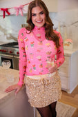 Keigan Mesh Top- Holiday Drinks - Jess Lea Boutique