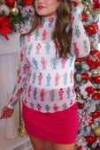PREORDER- Keigan Mesh Top- Holiday Nutcrackers - Jess Lea Boutique