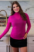 PREORDER-Keigan Mesh Top- Magenta Glitter - Jess Lea Boutique