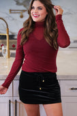PREORDER-  Keigan Mesh Top- Maroon Glitter - Jess Lea Boutique