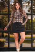 PREORDER- Keigan Mesh Top- Nora Plaid - Jess Lea Boutique