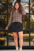 PREORDER- Keigan Mesh Top- Nora Plaid - Jess Lea Boutique