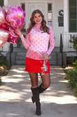 Keigan Mesh Top- Pink Heartlines - Jess Lea Boutique