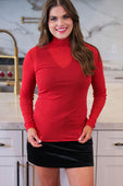 PREORDER-Keigan Mesh Top- Red Glitter - Jess Lea Boutique