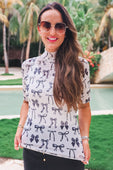 Kora Short Sleeve Mesh Top- Midnight Bow - Jess Lea Boutique