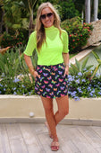 Kora Short Sleeve Mesh Top- Neon Lime - Jess Lea Boutique