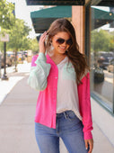 Kylan Color Block Pocket Top