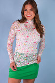Kylie Lace Top- Spring Happy Blooms - Jess Lea Boutique
