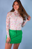 Kylie Lace Top- Spring Happy Blooms - Jess Lea Boutique