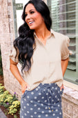 Lainey Tie Sleeve Top- Ivory - Jess Lea Boutique