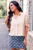 Lainey Tie Sleeve Top- Ivory - Jess Lea Boutique