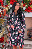 Legacy Lounge Robe- Black Christmas Treats - Jess Lea Boutique
