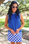 Let’s Go Checkered Skort- Blue - Jess Lea Boutique