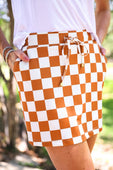 Let’s Go Checkered Skort- Orange - Jess Lea Boutique