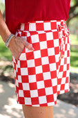 Let’s Go Checkered Skort- Red - Jess Lea Boutique