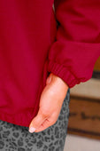 Levi Ribbed Quarter Zip Pullover- Red - Jess Lea Boutique