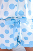Light Blue Dotty Darling Ruffle Pajama Set - Jess Lea Boutique